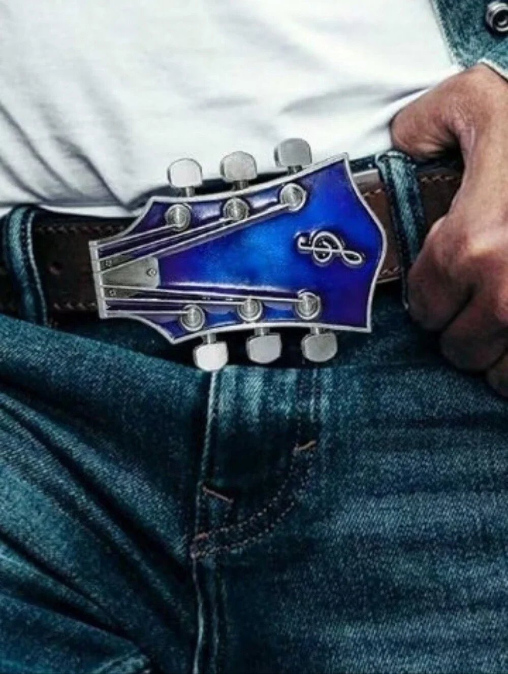 Guitar Head Musicians belt buckle See All 5 Colors